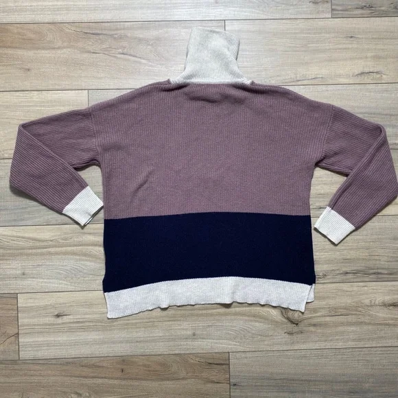 Madewell Womens Glenbrook Half Zip Merino Wool Blend Color-block Sweater‎ Size M - Picture 11 of 13